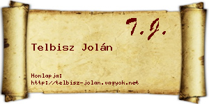 Telbisz Jolán névjegykártya